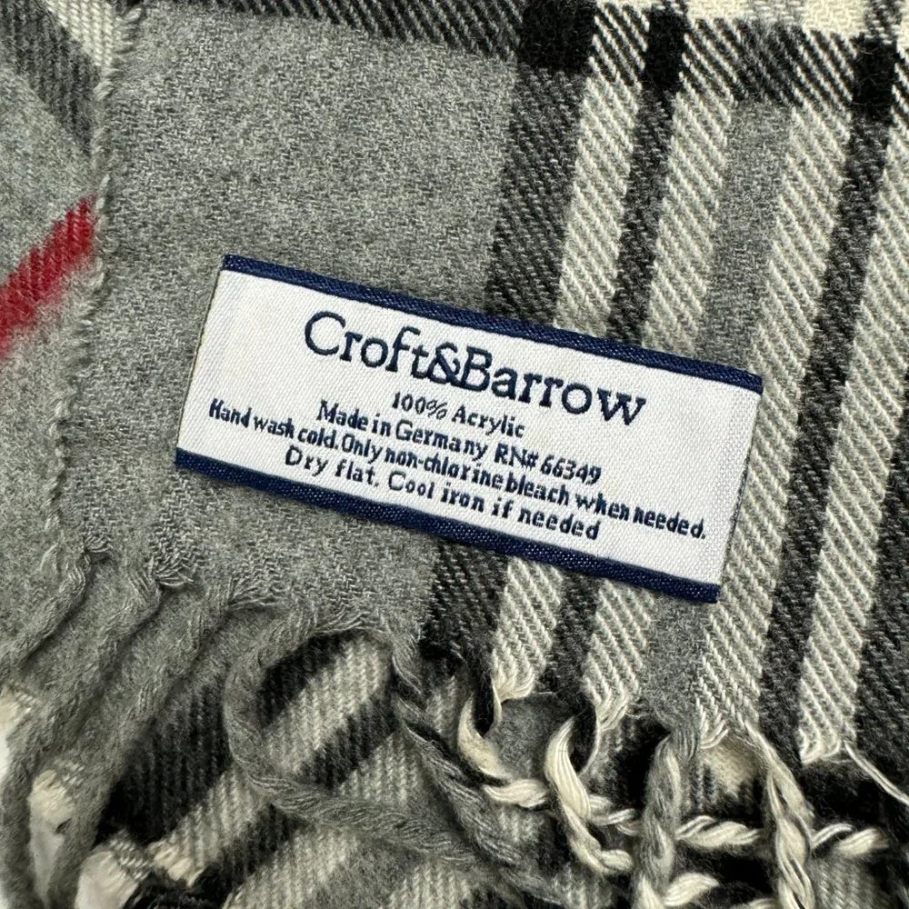 Croft & Barrow Gray Soft Acrylic Scarf Made in Germany